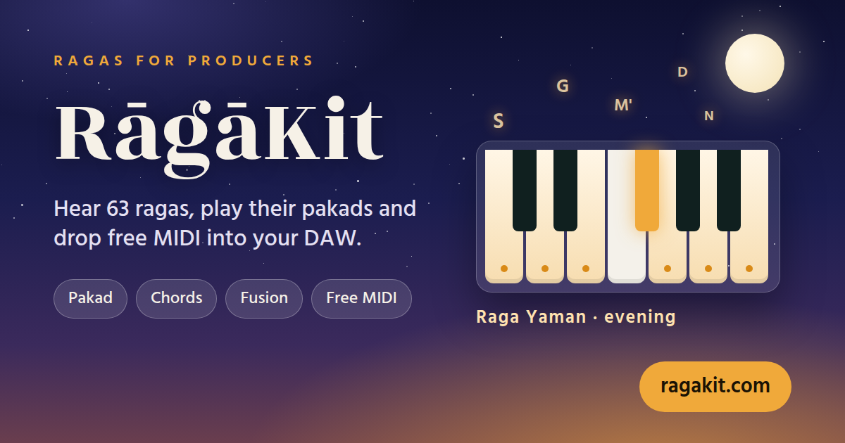 RāgāKit | Ragas for producers: notes, chords and MIDI